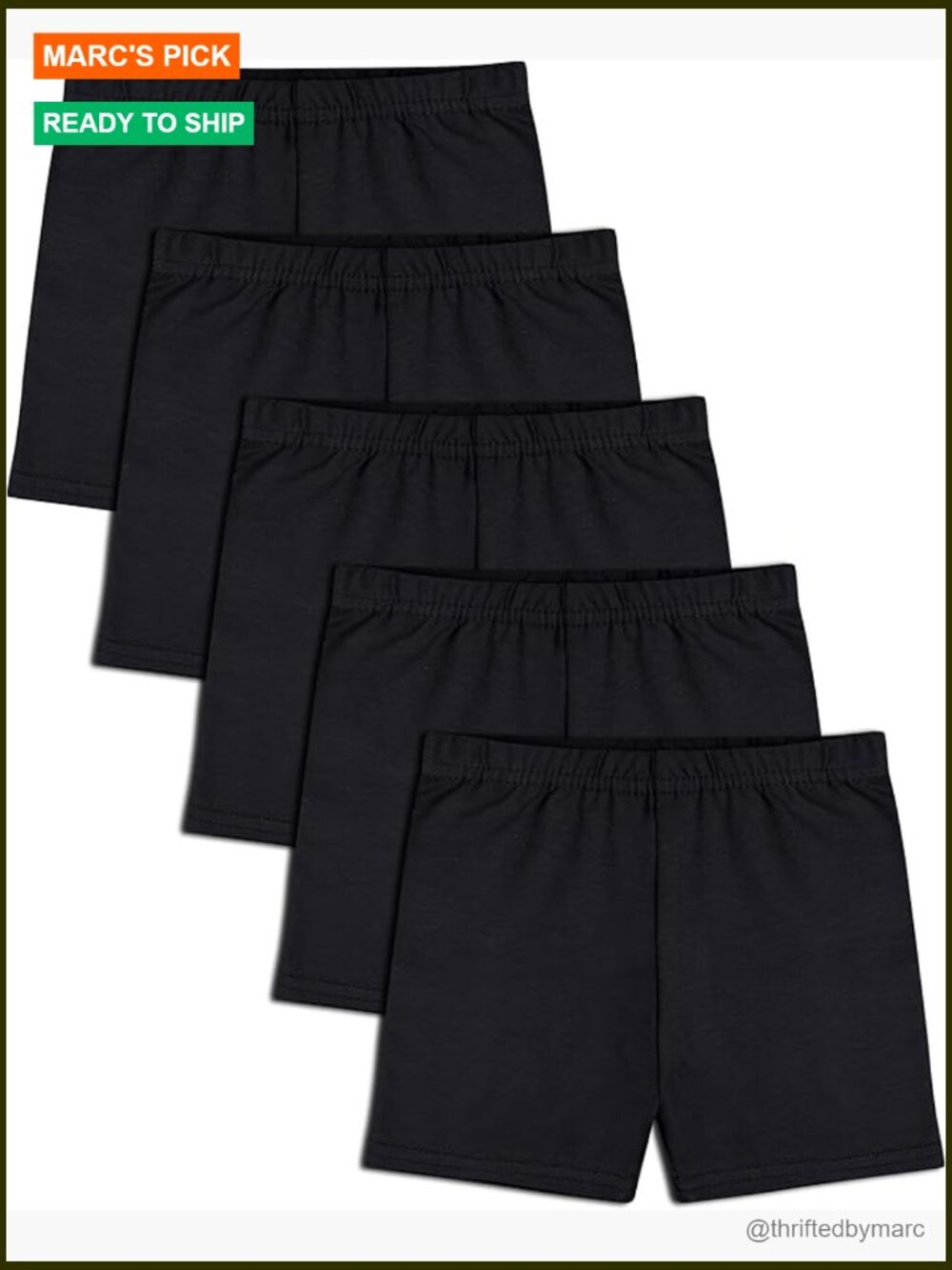 5 Pack Girls Bike Shorts Cotton Cartwheel Shorts For Under Dress Dance